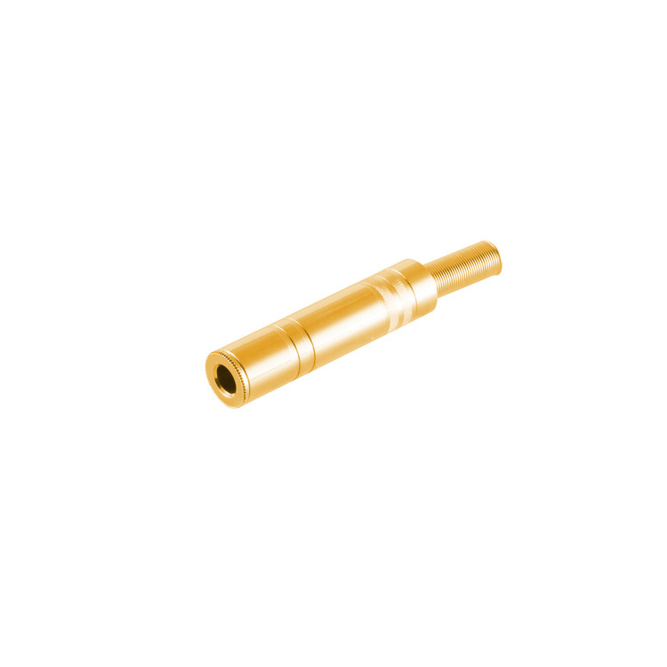 Klinkenkupplung Mono 6,3mm, Metall, vergoldet