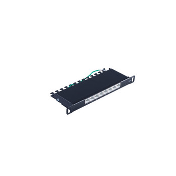 Slim Patchpanel Cat. 6A, 8 Port 0,5HE, 10