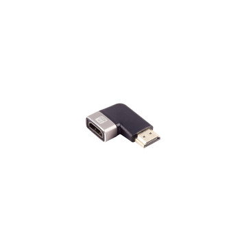 HDMI-A Adapter, 90° Winkel links, 8K, Metall